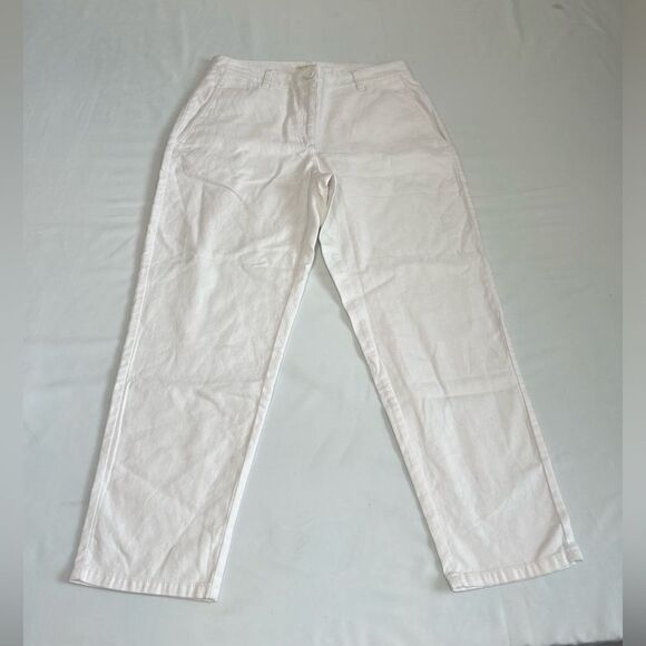 Eileen Fisher White High Rise Cropped Pants Tapered Hemp Cotton New Size 10P - Picture 5 of 14